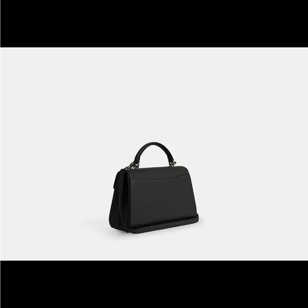 Coach Black Leather Top-Handle Satchel - Picture 6 of 8